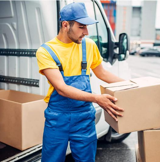 image of courier transporting goods