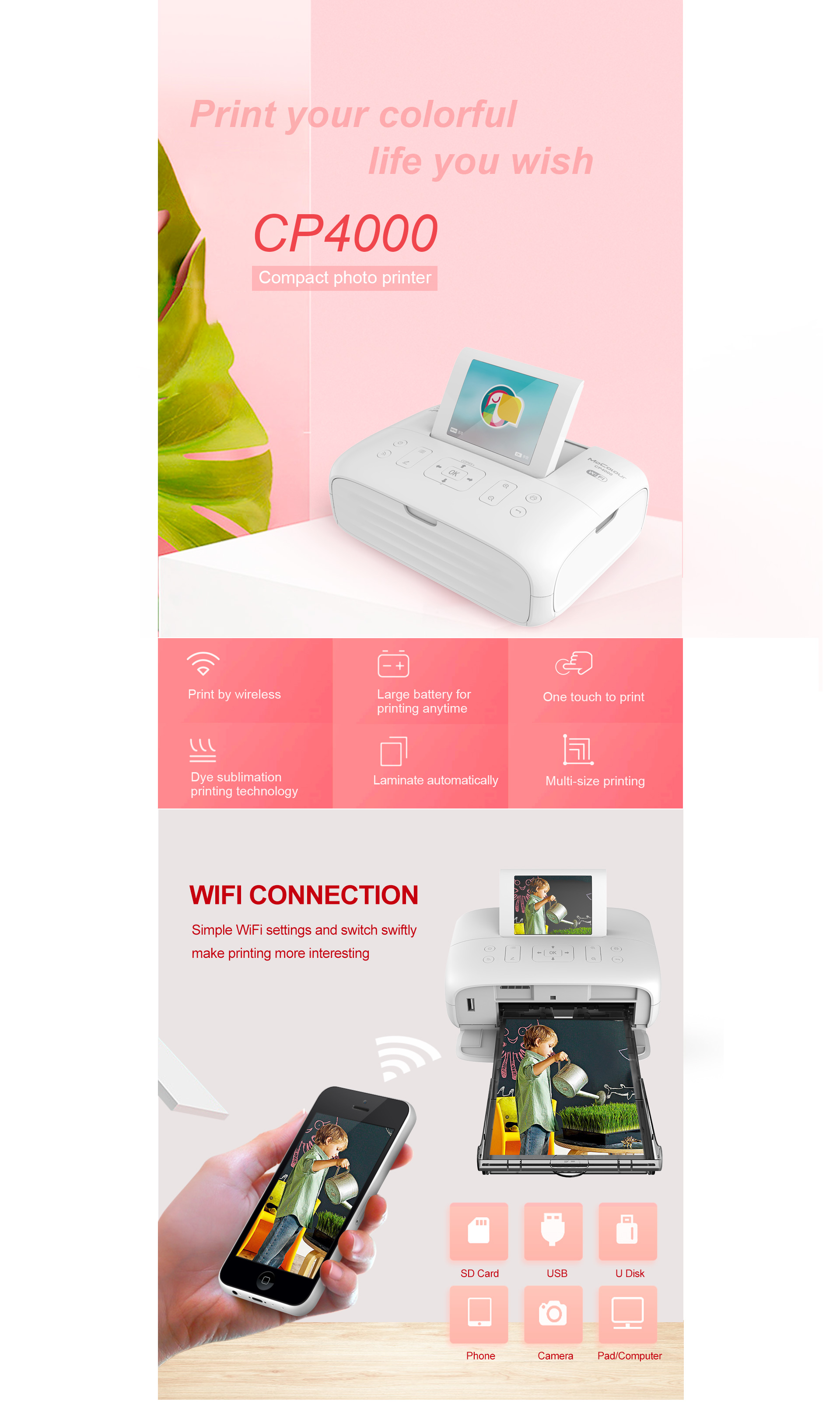 wifi wireless photo printer