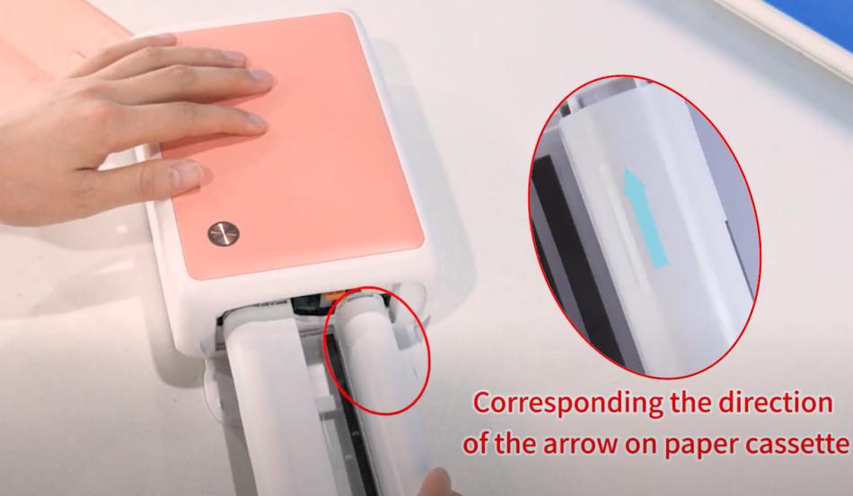 inserting ribbons for photo printer