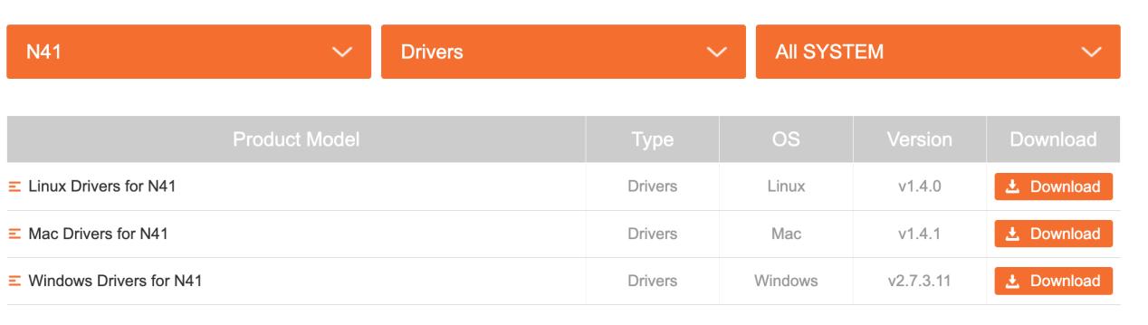 downloading interface of label printer driver