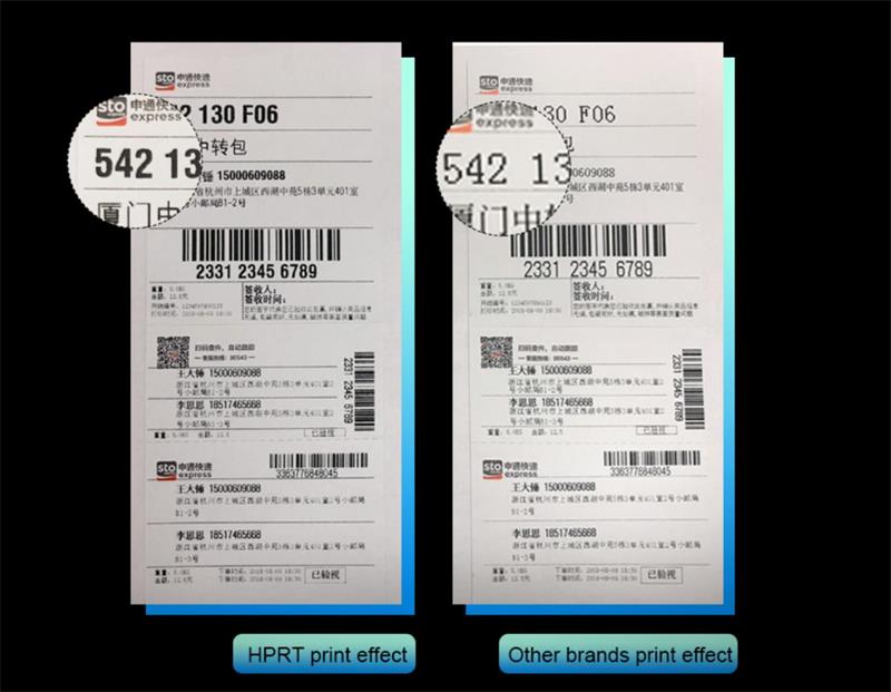 good printing effects by the HPRT HM A300S Bluetooth label printer