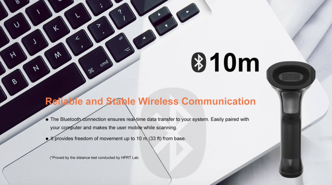 N130BT wireless barcode scanner supports transmission up to 10m.png